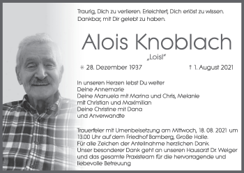 Anzeige von Alois Knoblach von MGO