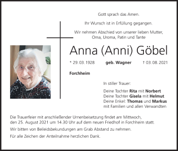 Anzeige von Anna Göbel von MGO