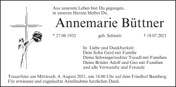 Anzeige von Annemarie Büttner von MGO