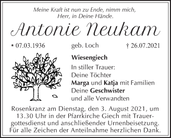 Anzeige von Antonie Neukam von MGO