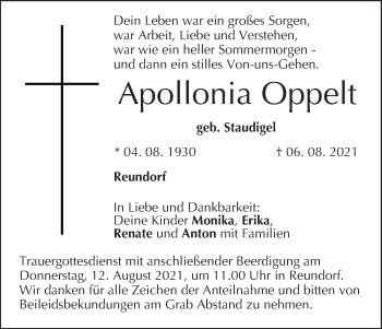 Anzeige von Apollonia Oppelt von MGO