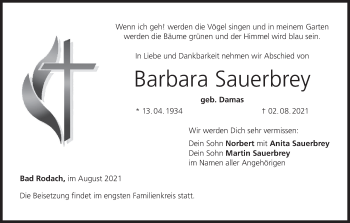 Anzeige von Barbara Sauerbrey von MGO