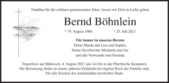 Anzeige von Bernd Böhnlein von MGO