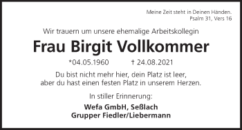 Anzeige von Birgit Vollkommer von MGO