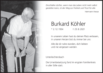 Anzeige von Burkard Köhler von MGO