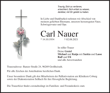 Anzeige von Carl Nauer von MGO