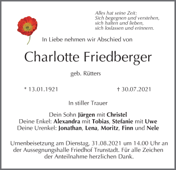 Anzeige von Charlotte Friedberger von MGO
