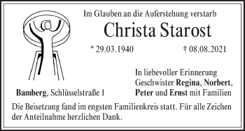 Anzeige von Christa Starost von MGO