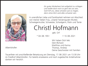 Anzeige von Christi Hofmann von MGO