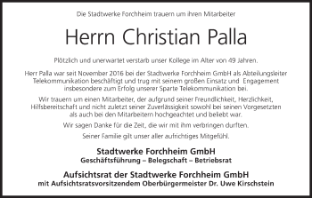 Anzeige von Christian Palla von MGO