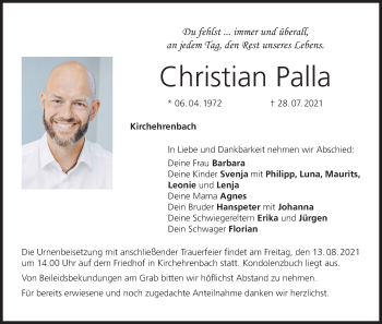 Anzeige von Christian Palla von MGO