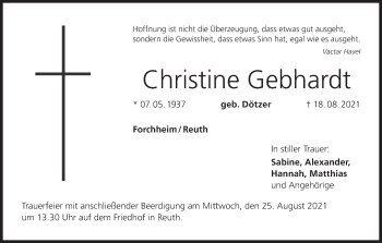 Anzeige von Christine Gebhardt von MGO