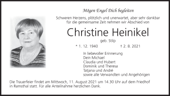 Anzeige von Christine Heinikel von MGO