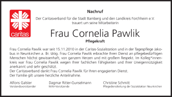 Anzeige von Cornelia Pawlik von MGO