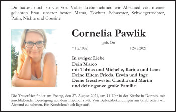 Anzeige von Cornelia Pawlik von MGO