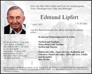 Anzeige von Edmund Lipfert von MGO