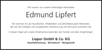 Anzeige von Edmund Lipfert von MGO