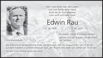Anzeige von Edwin Rau von MGO