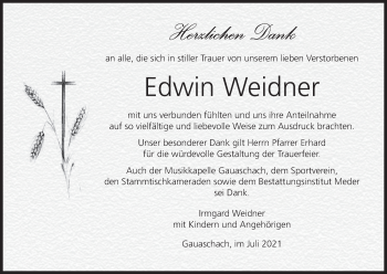 Anzeige von Edwin Weidner von MGO
