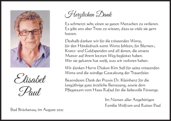 Anzeige von Elisabet Paul von MGO