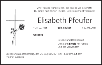 Anzeige von Elisabeth Pfeufer von MGO