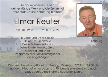 Anzeige von Elmar Reuter von MGO