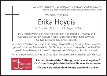 Anzeige von Erika Hoydis von MGO