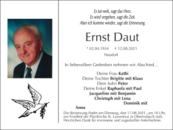 Anzeige von Ernst Daut von MGO