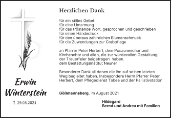 Anzeige von Erwin Winterstein von MGO