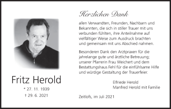 Anzeige von Fritz Herold von MGO