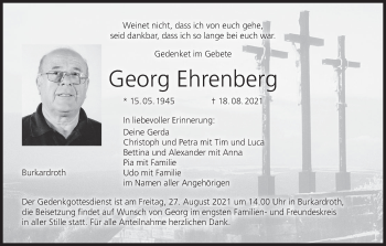 Anzeige von Georg Ehrenberg von MGO