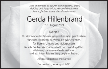 Anzeige von Gerda Hillenbrand von MGO