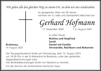 Anzeige von Gerhard Hofmann von MGO