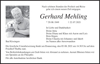 Anzeige von Gerhard Mehling von MGO