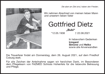 Anzeige von Gottfried Dietz von MGO