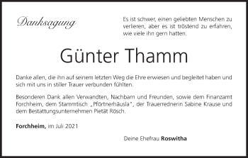 Anzeige von Günter Thamm von MGO