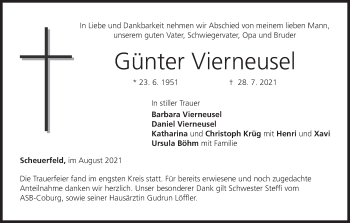 Anzeige von Günter Vierneusel von MGO