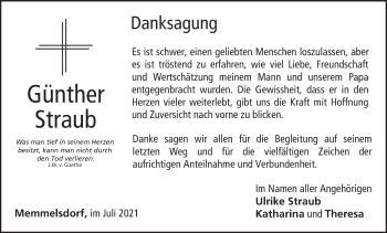 Anzeige von Günther Straub von MGO