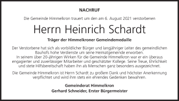 Anzeige von Heinrich Schardt von MGO