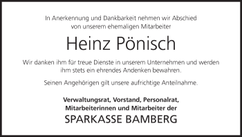 Anzeige von Heinz Pönisch von MGO