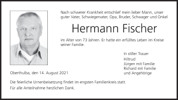 Anzeige von Hermann Fischer von MGO