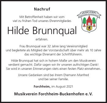 Anzeige von Hilde Brunnqual von MGO
