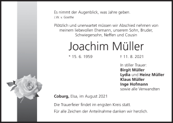 Anzeige von Joachim Müller von MGO