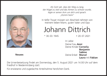 Anzeige von Johann Dittrich von MGO