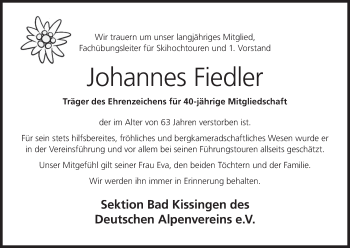 Anzeige von Johannes Fiedler von MGO