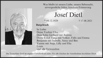 Anzeige von Josef Dietl von MGO