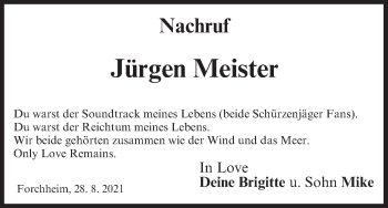 Anzeige von Jürgen Meister von MGO