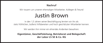 Anzeige von Justin Brown von MGO