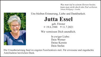 Anzeige von Jutta Essel von MGO
