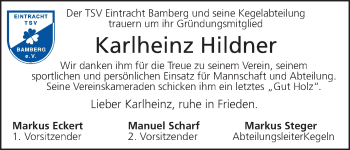 Anzeige von Karlheinz Hildner von MGO